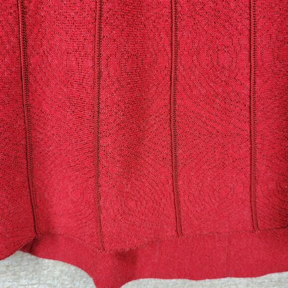 Nic + Zoe Red Knit Dress & Cardigan Set Size 2P Fit & Flare Ribbed Sweater 2pc - Picture 8 of 16